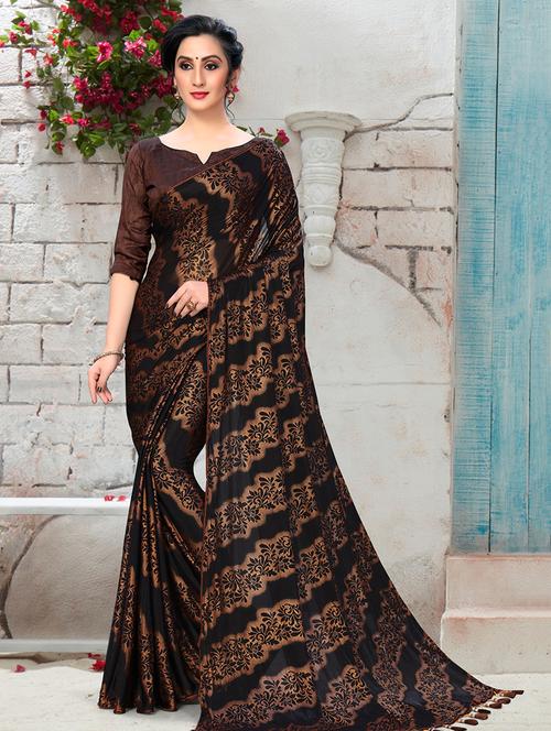 floral printed saree with blouse - 16704599 - Standard Image - 1