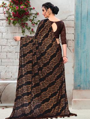 floral printed saree with blouse - 16704599 - Standard Image - 2
