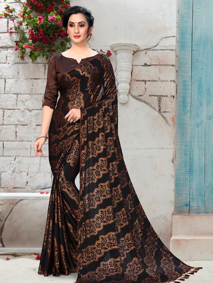 floral printed saree with blouse - 16704599 - Zoom Image - 1