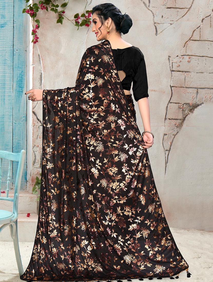 floral printed saree with blouse - 16704600 - Zoom Image - 2
