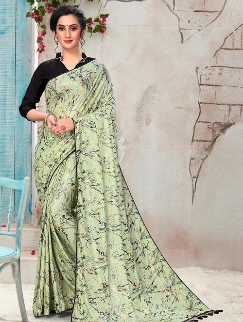 abstract printed saree with blouse - 16704604 - Standard Image - 1