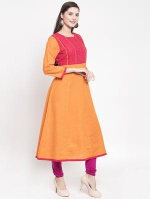 contrast anarkali kurta - 16704606 - Standard Image - 2