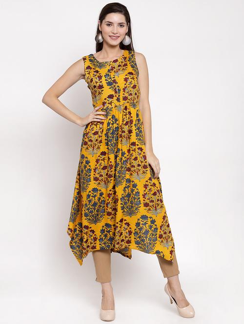 floral flared ethnic dress - 16704609 - Standard Image - 1