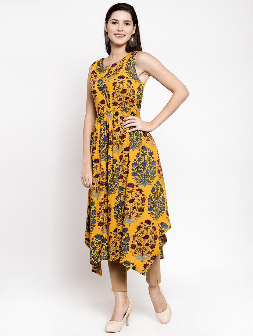 floral flared ethnic dress - 16704609 - Zoom Image - 2