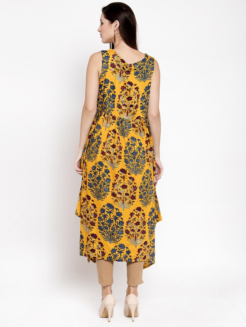 floral flared ethnic dress - 16704609 - Zoom Image - 3