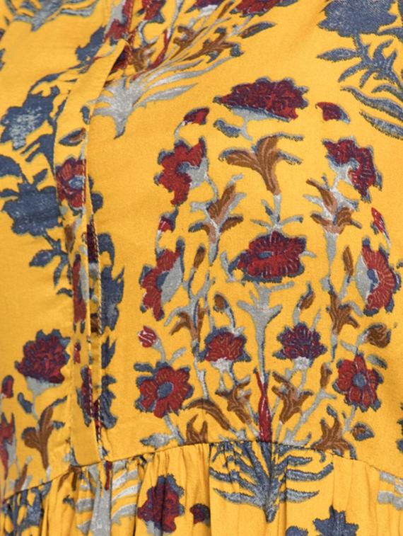 floral flared ethnic dress - 16704609 - Zoom Image - 4