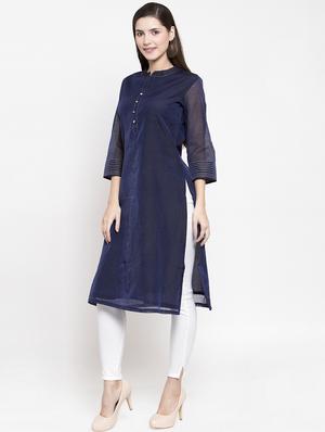 solid straight kurta - 16704611 - Standard Image - 2