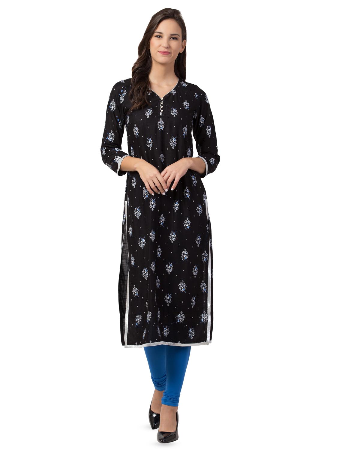 printed straight kurta - 16704614 - Zoom Image - 1