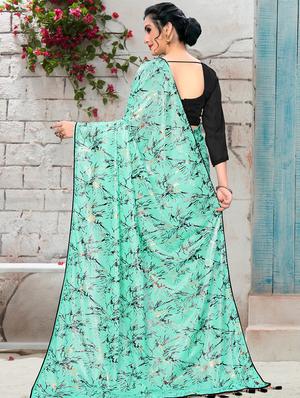 abstract printed saree with blouse - 16704745 - Standard Image - 2