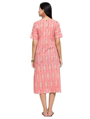 printed a-line ethnic dress - 16704749 - Standard Image - 3