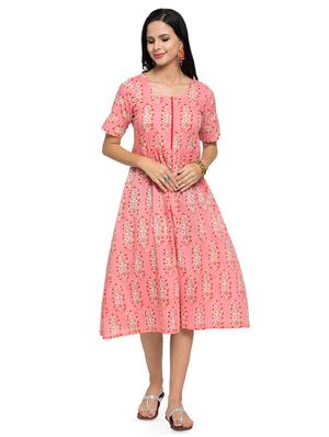 printed a-line ethnic dress - 16704749 - Standard Image - 4