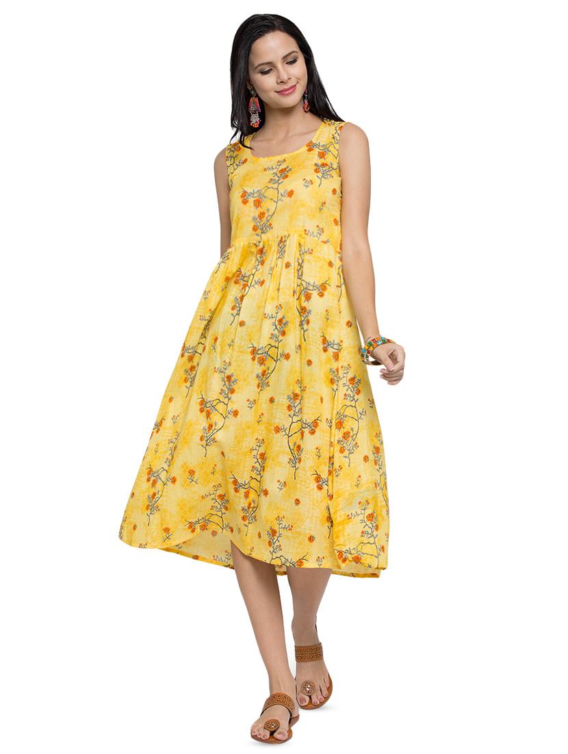 printed flared ethnic dress - 16704751 - Zoom Image - 1