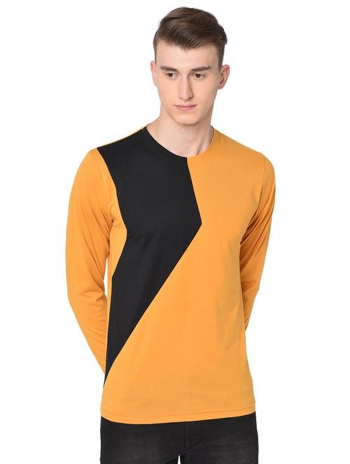 yellow color block t-shirt - 16704765 - Standard Image - 1