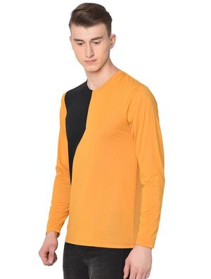 yellow color block t-shirt - 16704765 - Standard Image - 2