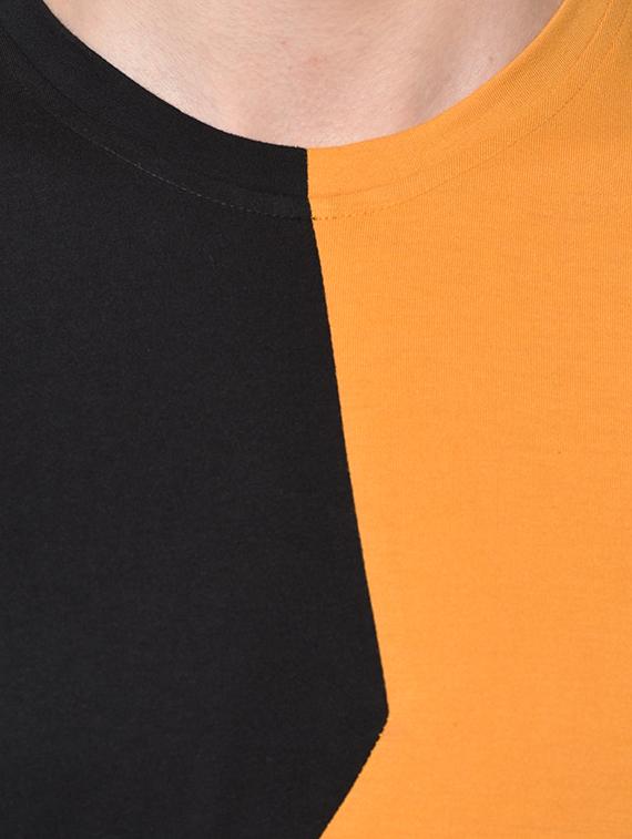 yellow color block t-shirt - 16704765 - Zoom Image - 4