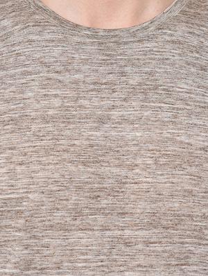 beige self design t-shirt - 16704769 - Standard Image - 4