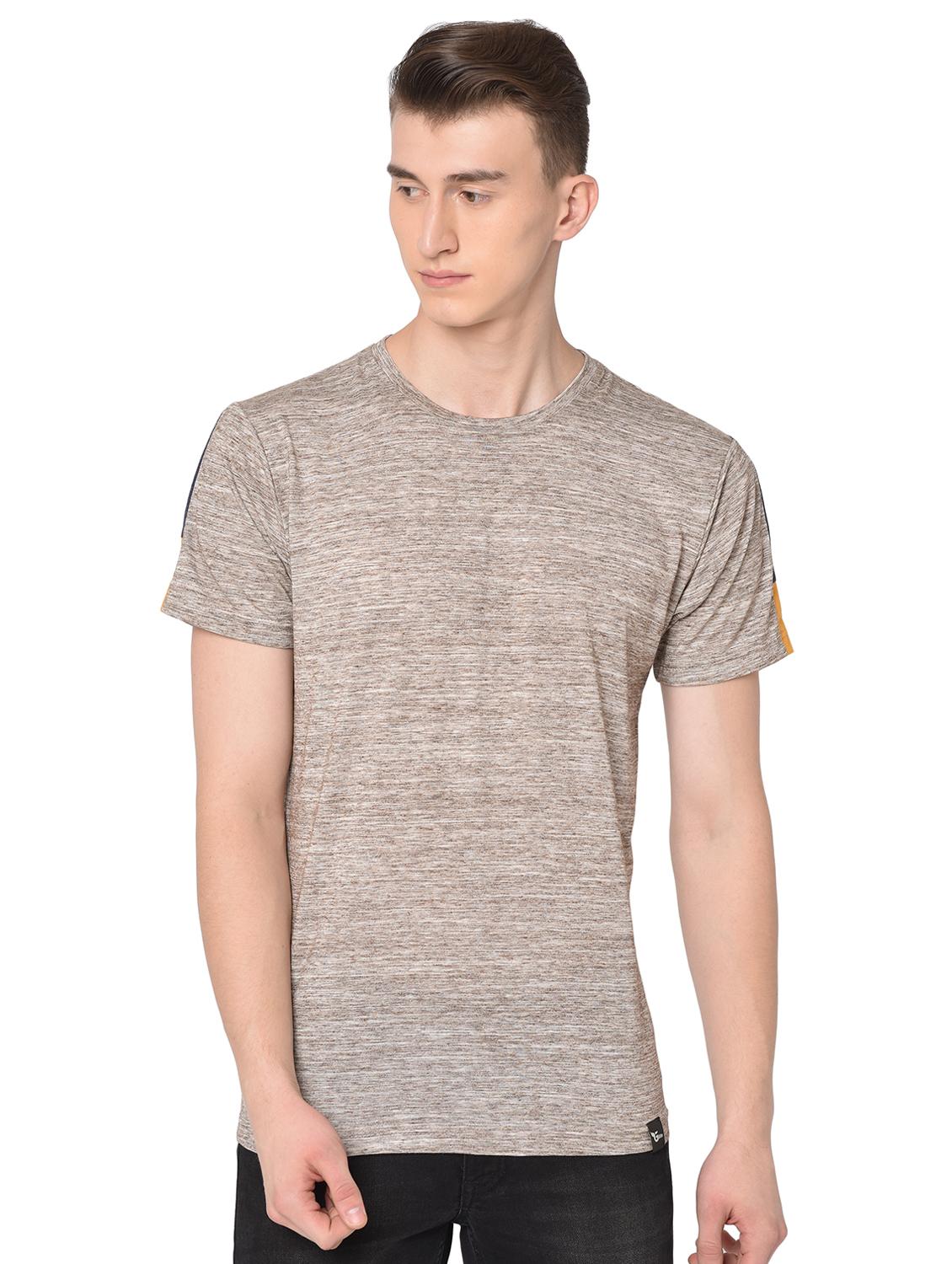 beige self design t-shirt - 16704769 - Zoom Image - 1