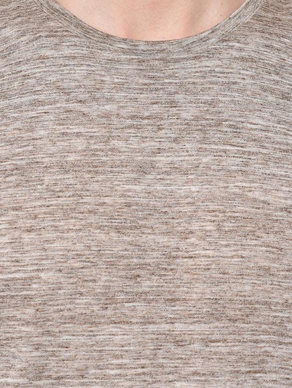 beige self design t-shirt - 16704769 - Zoom Image - 4