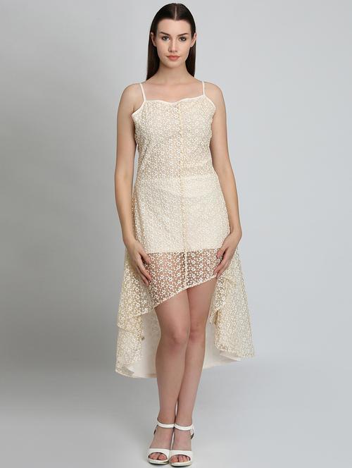 cami neck laced high low dress - 16704774 - Standard Image - 1