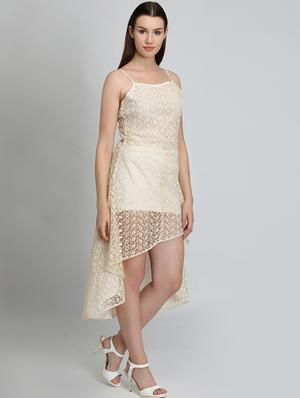 cami neck laced high low dress - 16704774 - Standard Image - 2