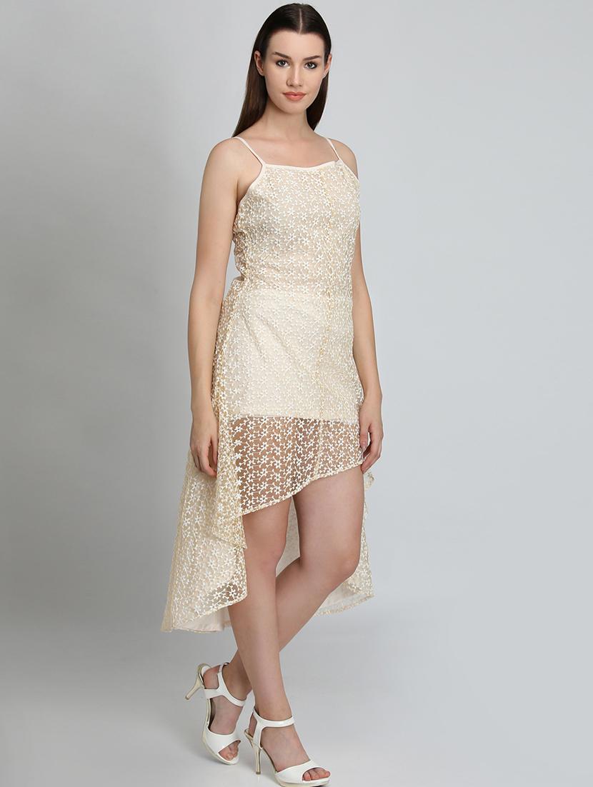 cami neck laced high low dress - 16704774 - Zoom Image - 2