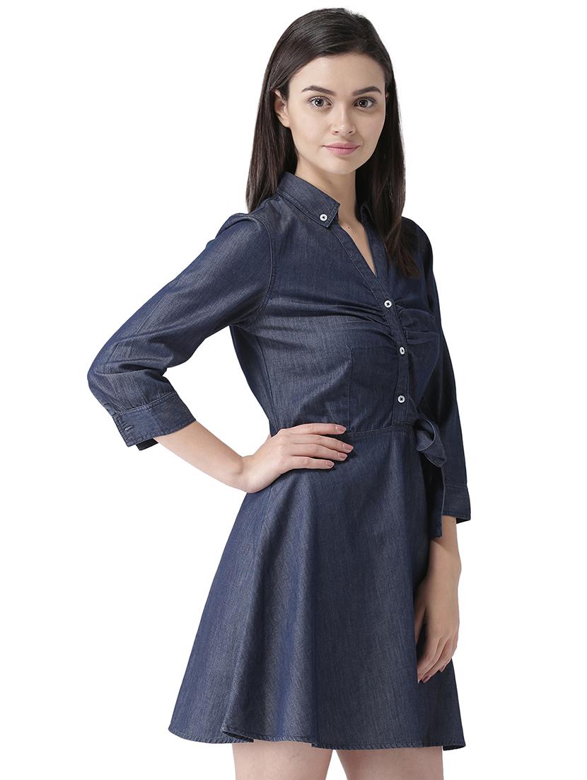 tie front ruched detail shirt dress - 16704790 - Zoom Image - 2