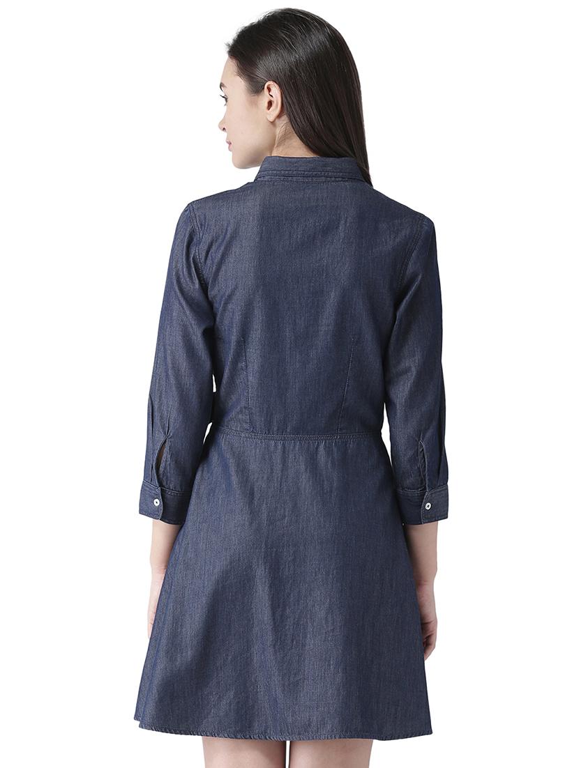 tie front ruched detail shirt dress - 16704790 - Zoom Image - 3