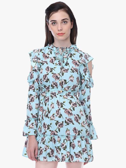 tie knot detail floral a-line dress - 16704818 - Standard Image - 1