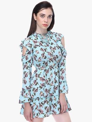 tie knot detail floral a-line dress - 16704818 - Standard Image - 2