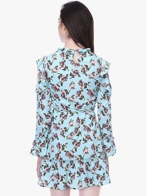 tie knot detail floral a-line dress - 16704818 - Standard Image - 3