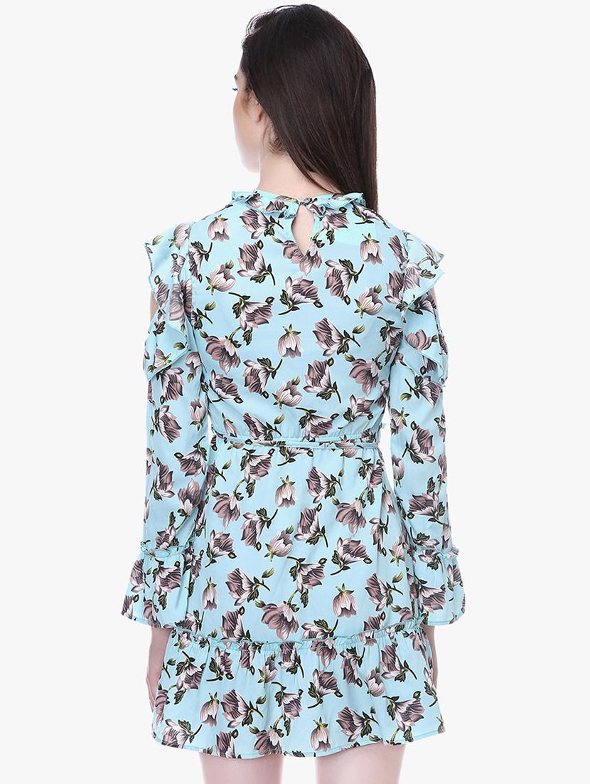tie knot detail floral a-line dress - 16704818 - Zoom Image - 3