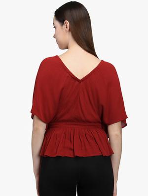 drop shoulder gathered hem shirt - 16704866 - Standard Image - 3