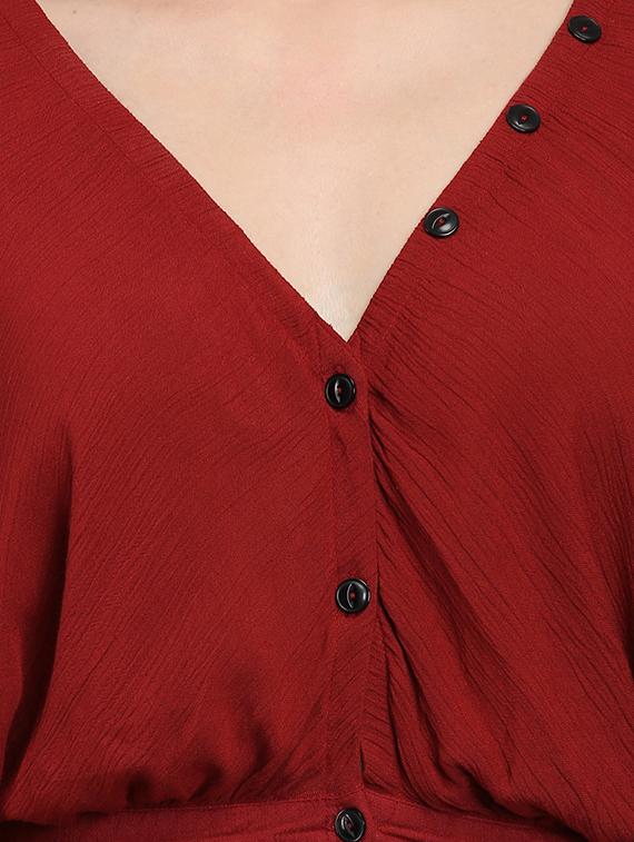drop shoulder gathered hem shirt - 16704866 - Zoom Image - 5