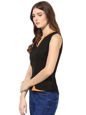 contrast detail notch neck top - 16704882 - Standard Image - 2
