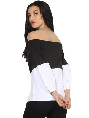 off shoulder color block top - 16704902 - Standard Image - 3