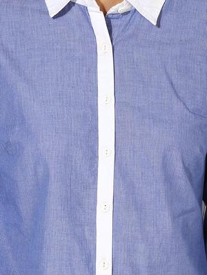 contrast detail concealed placket shirt - 16704934 - Standard Image - 5