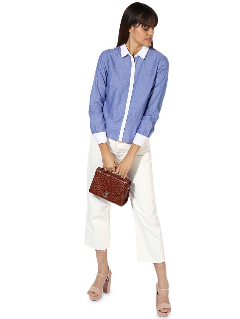 contrast detail concealed placket shirt - 16704934 - Zoom Image - 4