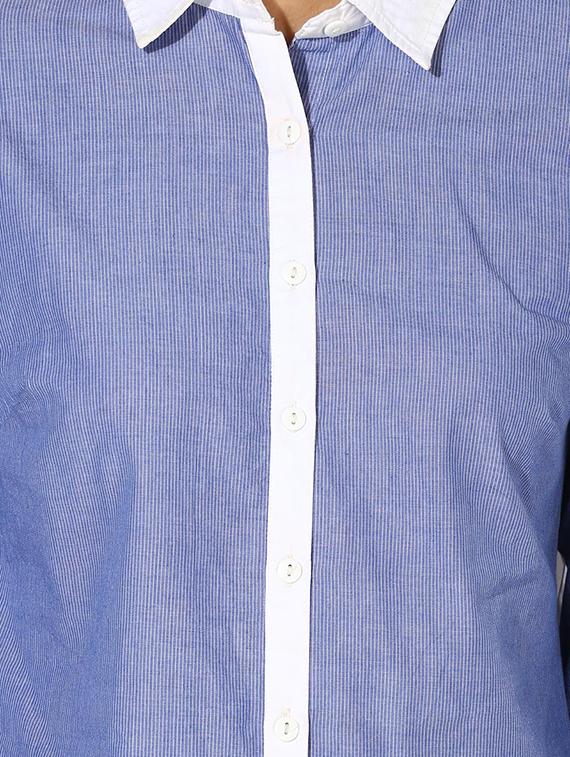 contrast detail concealed placket shirt - 16704934 - Zoom Image - 5