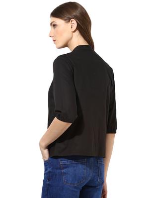 mandarin neck concealed placket shirt - 16704958 - Standard Image - 3