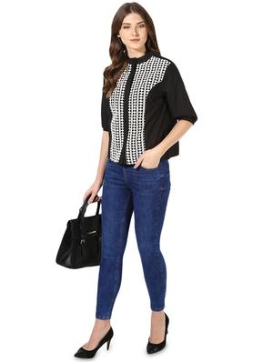 mandarin neck concealed placket shirt - 16704958 - Standard Image - 4