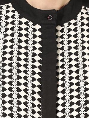 mandarin neck concealed placket shirt - 16704958 - Standard Image - 5