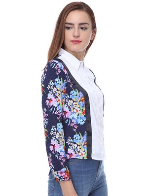 floral panel long sleeved shirt - 16704990 - Standard Image - 2