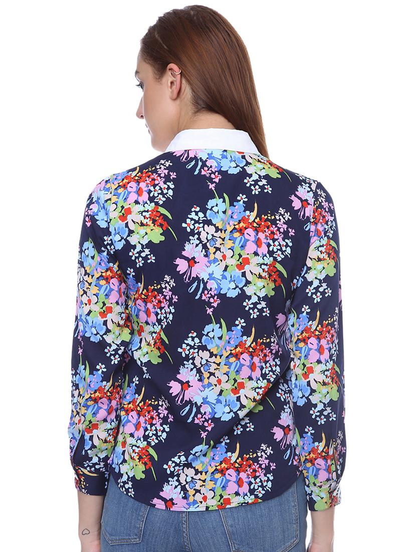 floral panel long sleeved shirt - 16704990 - Zoom Image - 3