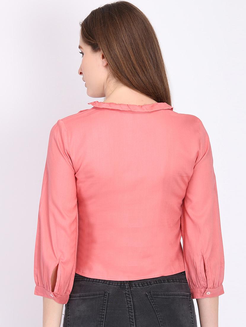 round neck frill detail top - 16704994 - Zoom Image - 3