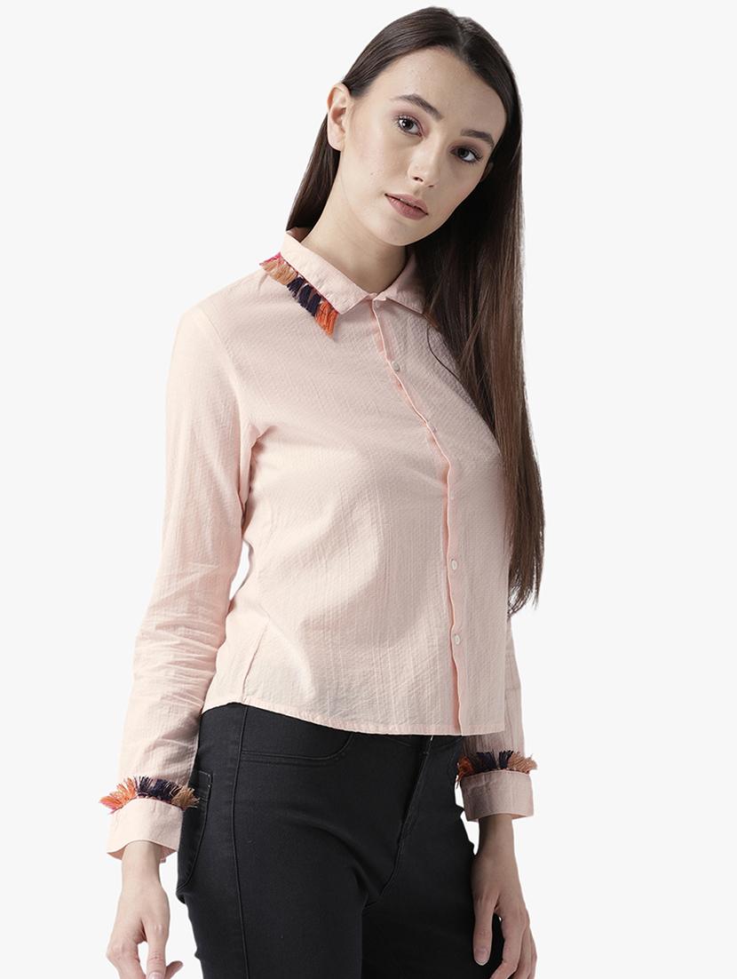 tassel embellished solid shirt - 16705006 - Zoom Image - 2