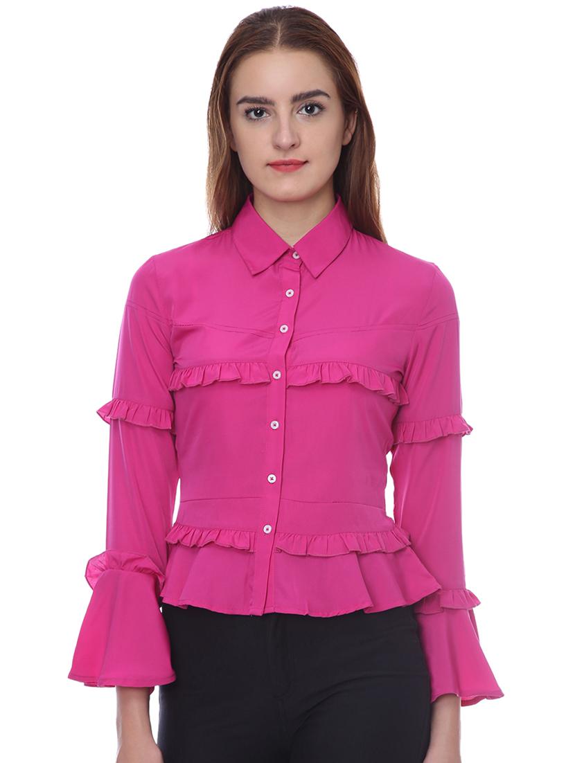 bell sleeved frill detail shirt - 16705074 - Zoom Image - 1