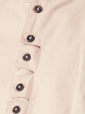 mandarin neck solid shirt - 16705078 - Standard Image - 5