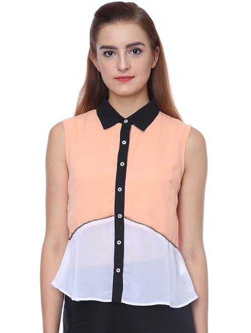 color block sleeveless top - 16705090 - Standard Image - 1