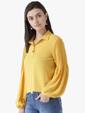 bishop sleeved shirt collar top - 16705098 - Standard Image - 2