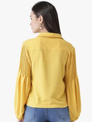 bishop sleeved shirt collar top - 16705098 - Standard Image - 3